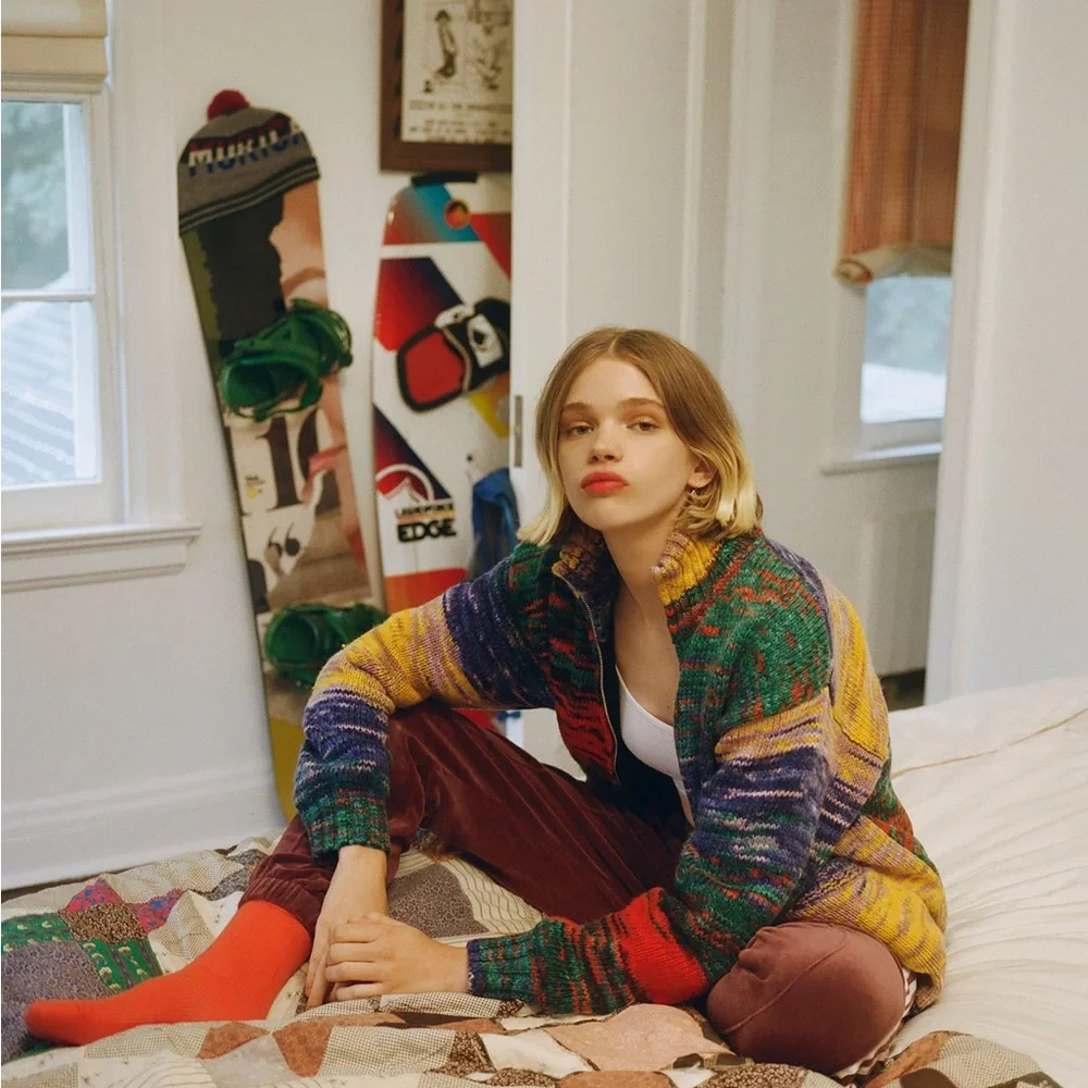 Urban Outfitters Colorful Zip-Front Sweater Jacket - Picture 11 of 11